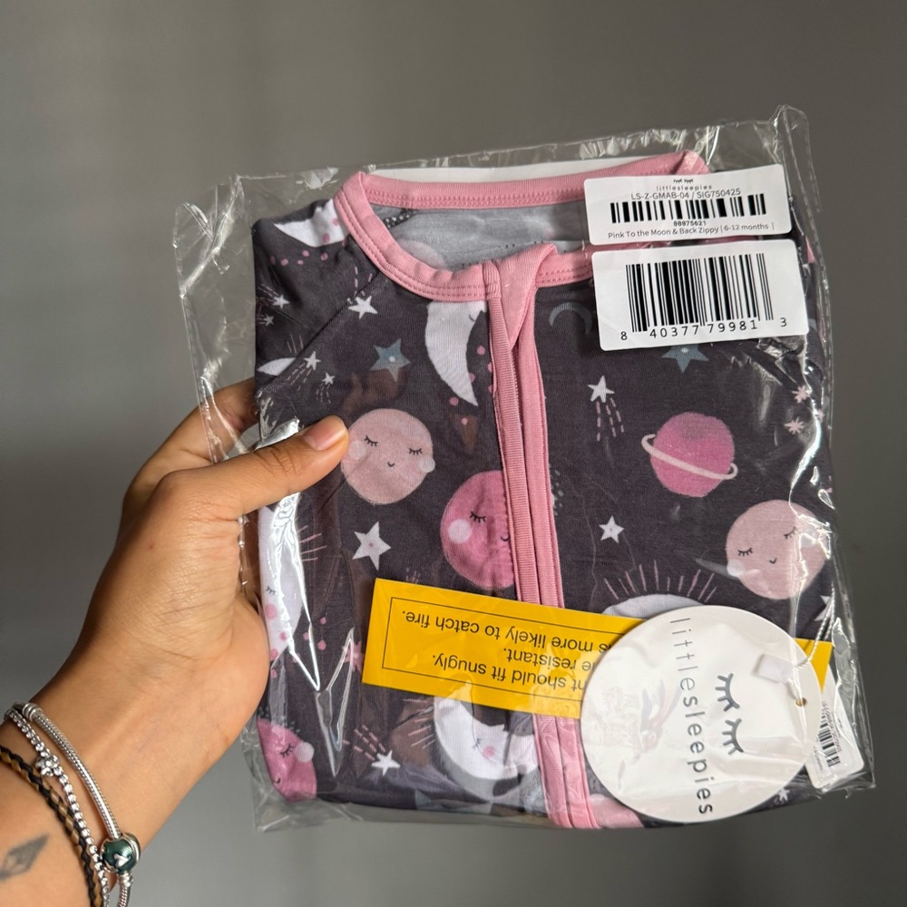 NWT | Little Sleepies Pink to the Moon and Back Zippy Pajamas